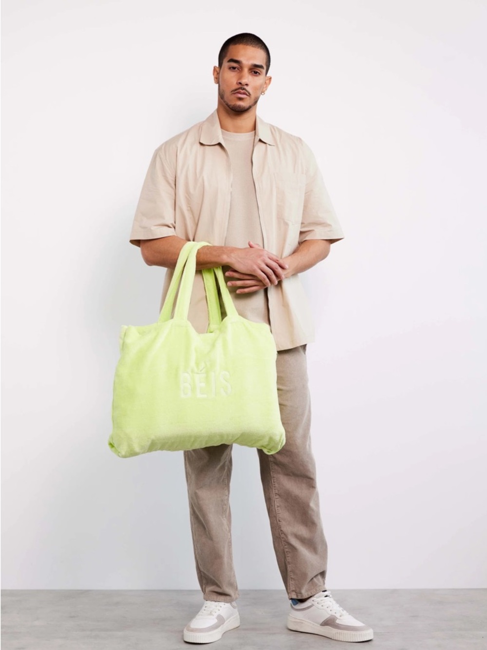 BEIS Terry Towel Tote - Citron - Picture 7 of 7
